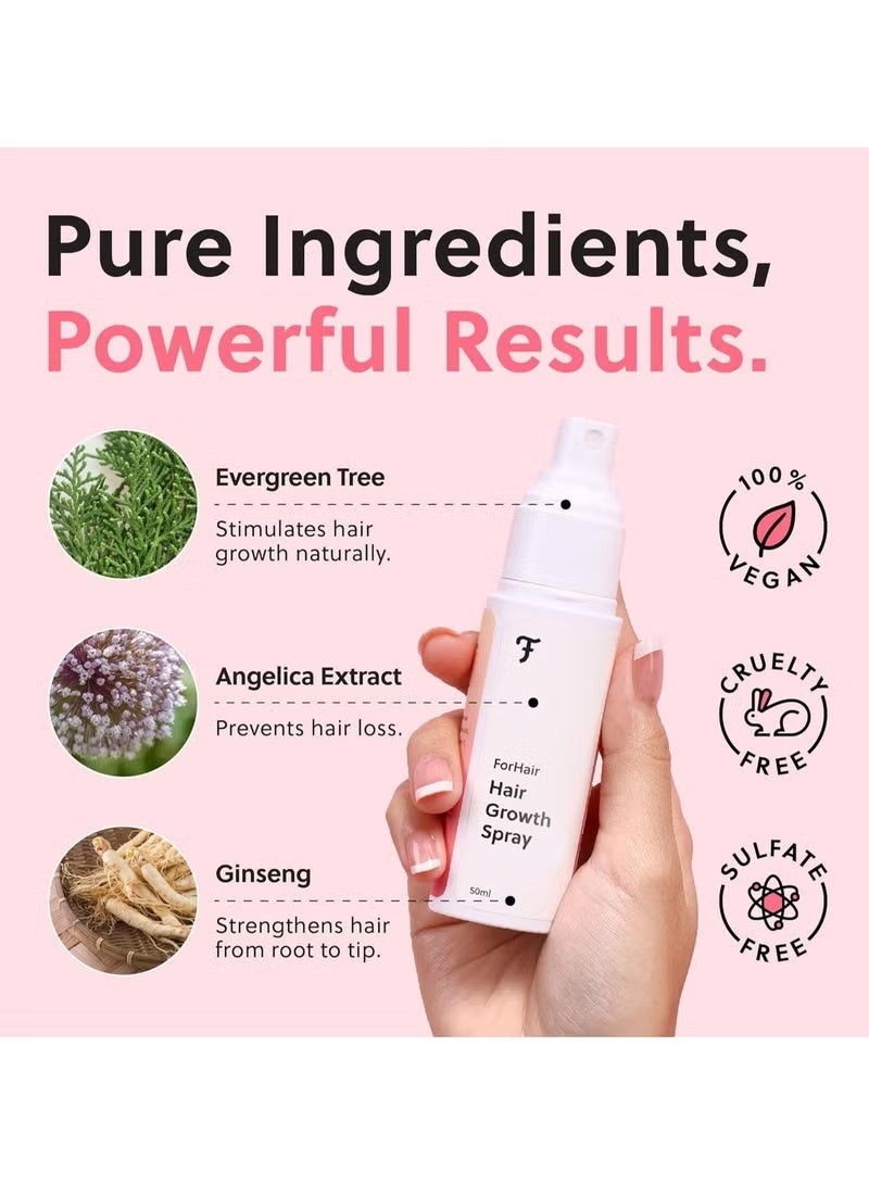 Forchino Forchics For Hair Growth Oil Spray 50ml | Non-Greasy Hormone-Free Formula for Thicker Hair, Damage Repair & Hair Loss Prevention | Ideal for Dry Scalp - Image 4